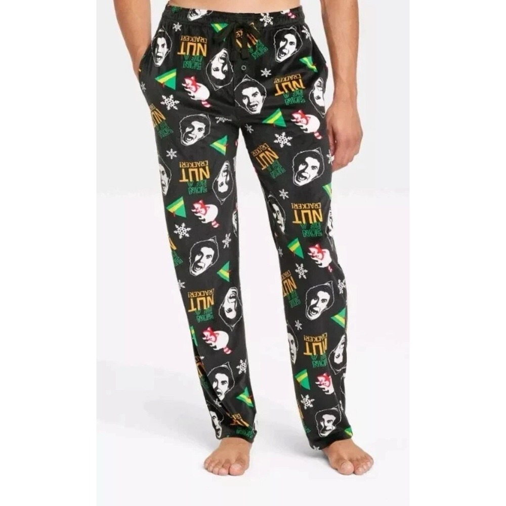 Men's‎ Size Large Elf Christmas Holiday Velour Pajama Pants